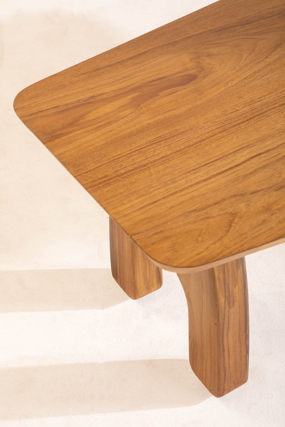 COFFEE TABLES Curved Rectangle Teak Wood Coffee Table