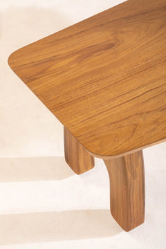 COFFEE TABLES Curved Rectangle Teak Wood Coffee Table