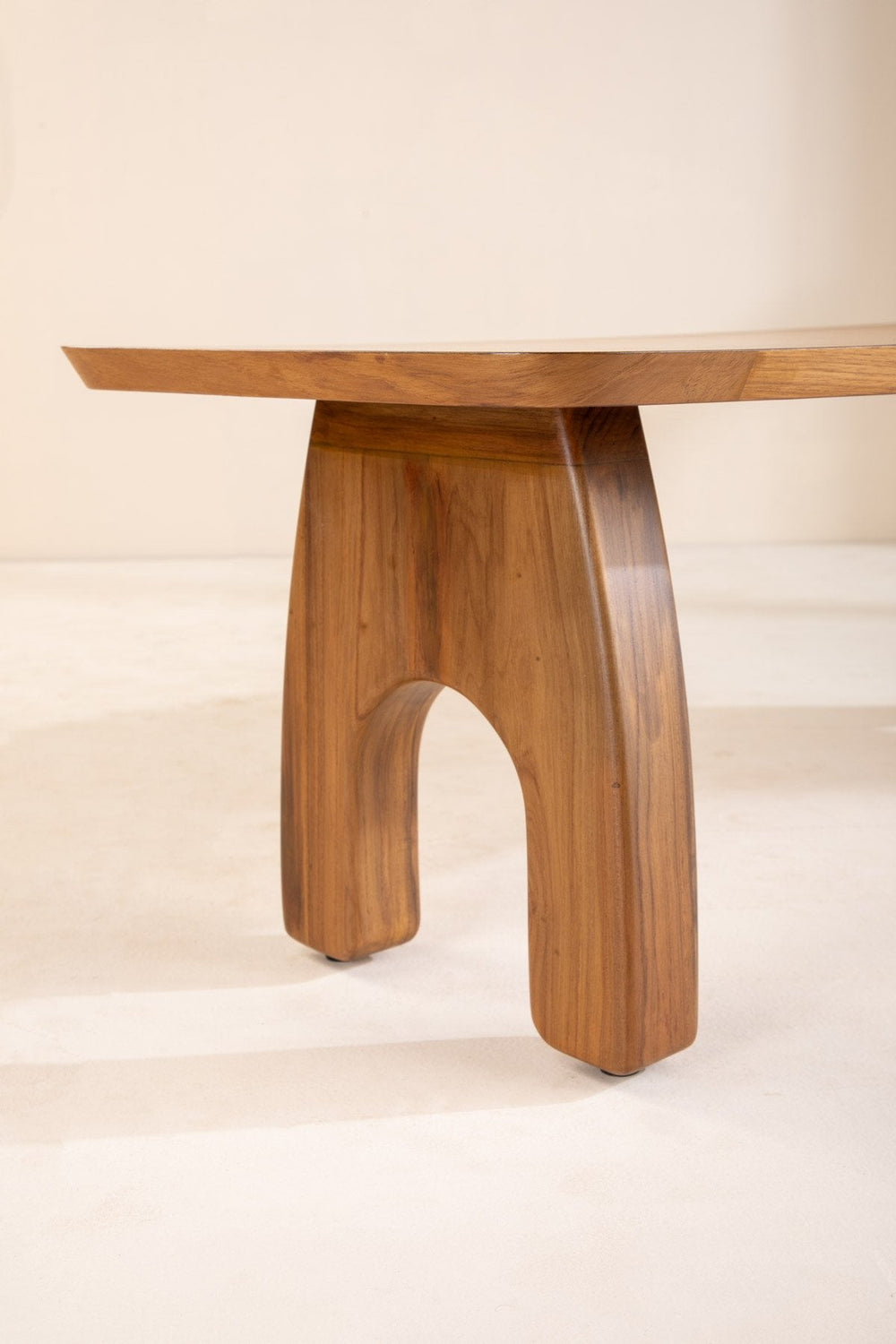 COFFEE TABLES Curved Rectangle Teak Wood Coffee Table
