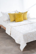 SOLID & TEXTURED BEDCOVERS Daisy Field  Ecru Quilted Bedcover