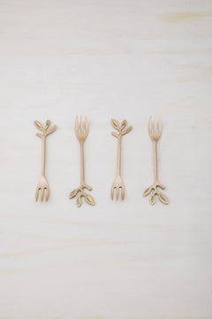 PERSONAL CUTLERY SET Damask Leaves Dessert Forks (Set of 4)
