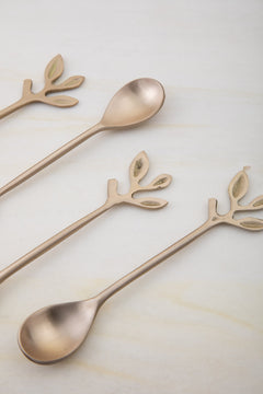 PERSONAL CUTLERY SET Damask Leaves Dessert Spoons (Set of 4)