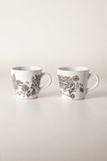 MUGS & CUPS Damask Rose Charcoal Espresso Mug (Set Of 2)