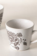 MUGS & CUPS Damask Rose Charcoal Espresso Mug (Set Of 2)