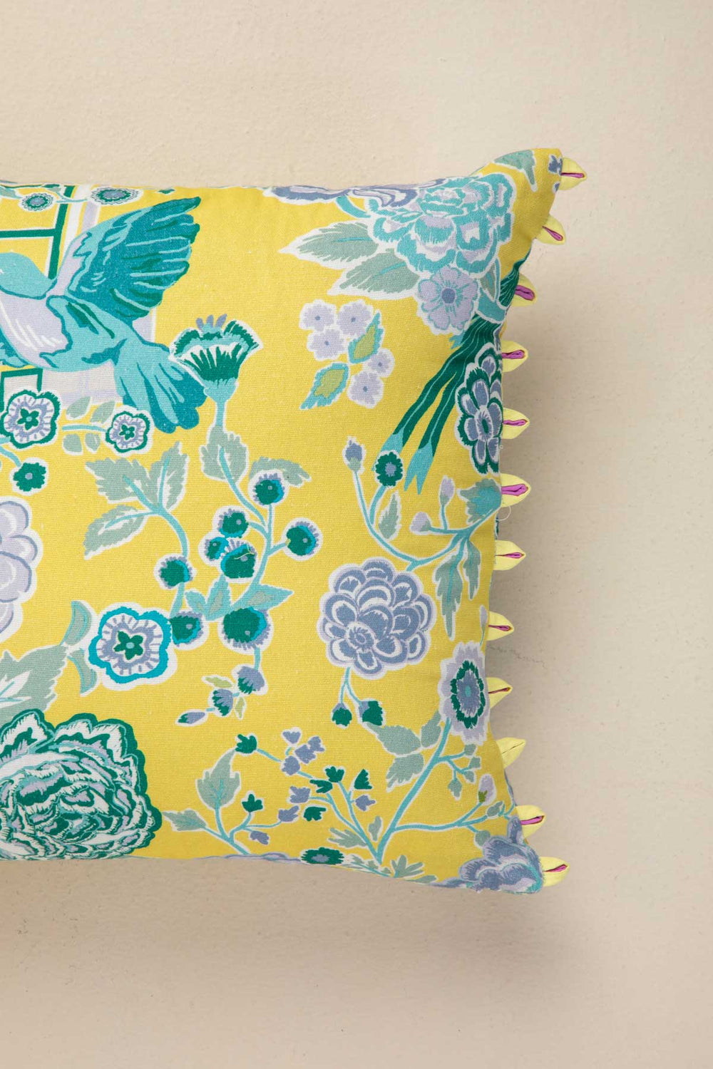 DAMASK ROSE CUSHION COVER SMALL BUTTER Y