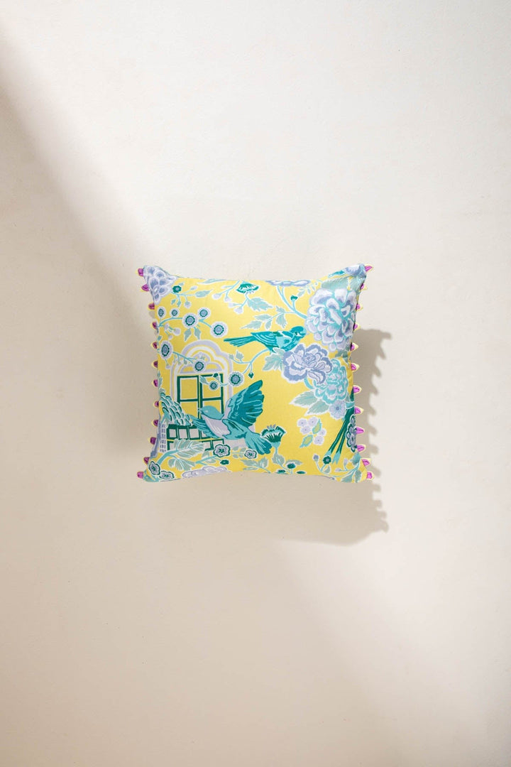 DAMASK ROSE CUSHION COVER SMALL BUTTER Y