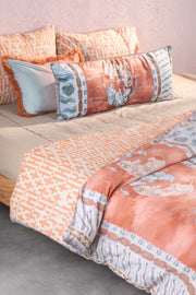 DANCE OF THE YALIS PRINT & PATTERN DUVET COVER RUST