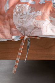 DANCE OF THE YALIS PRINT & PATTERN DUVET COVER RUST