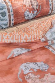 DANCE OF THE YALIS PRINT & PATTERN DUVET COVER RUST