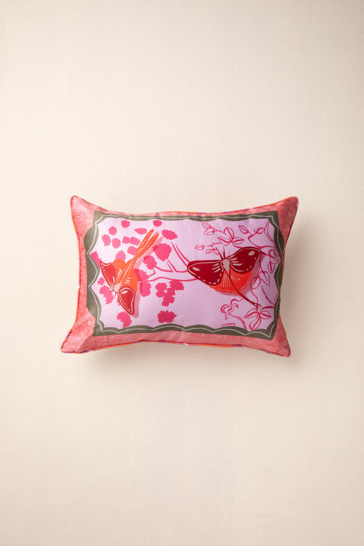 PRINT & PATTERN CUSHIONS Dancing Moths Apricot Rose Cushion Cover (36 X 51 Cm)