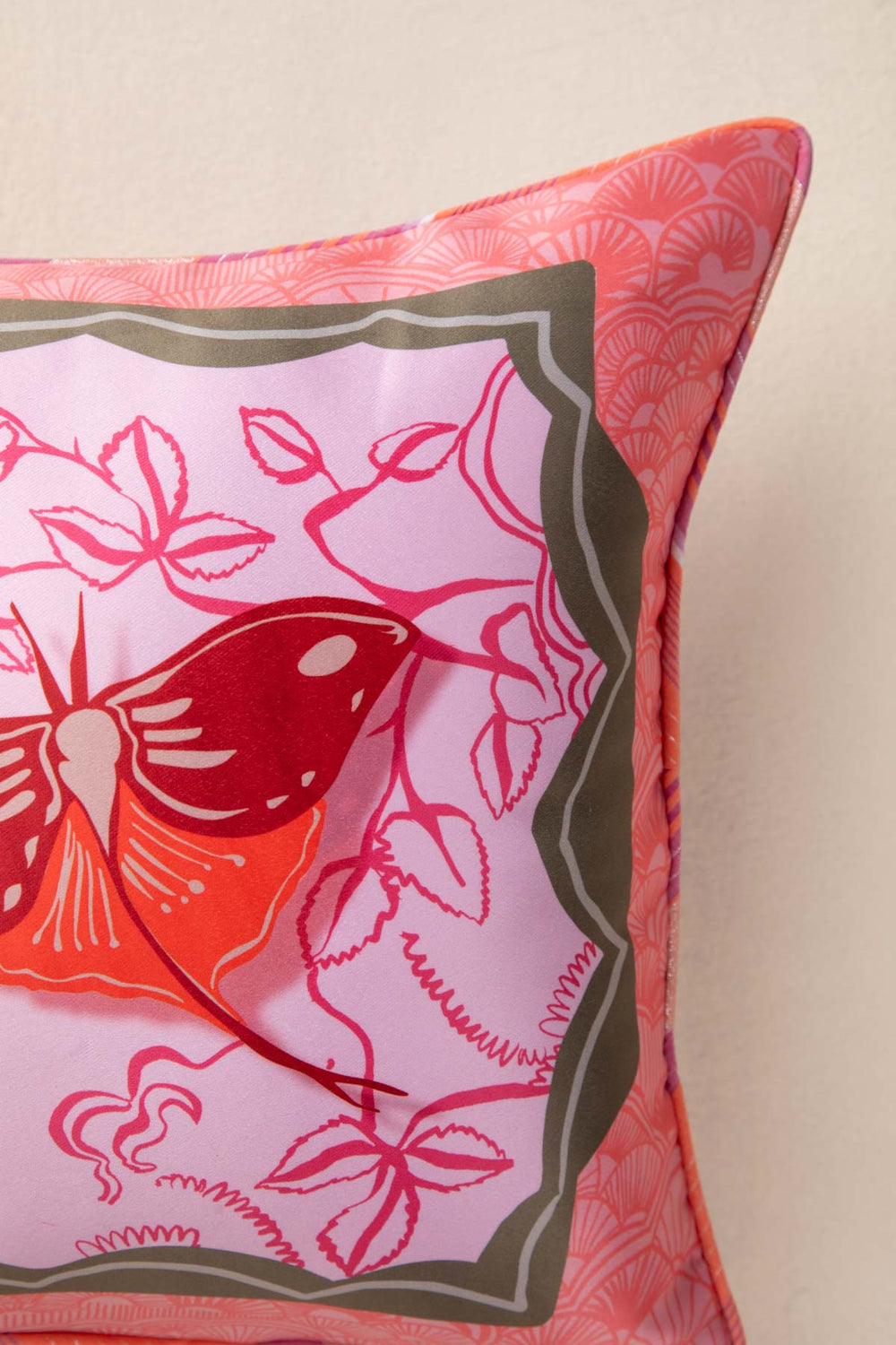 PRINT & PATTERN CUSHIONS Dancing Moths Apricot Rose Cushion Cover (36 X 51 Cm)