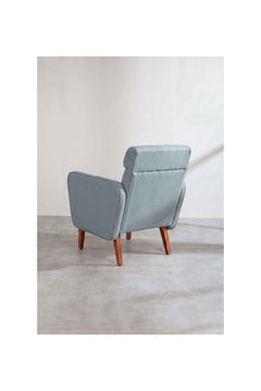 Upholstered Bundle Dark And Handsome Accent Chair in Raffia Misty Grey Fabric