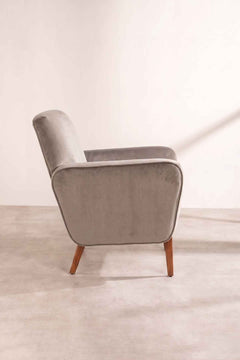 Upholstered Bundle Dark And Handsome Accent Chair in Silver Velvet Fabric