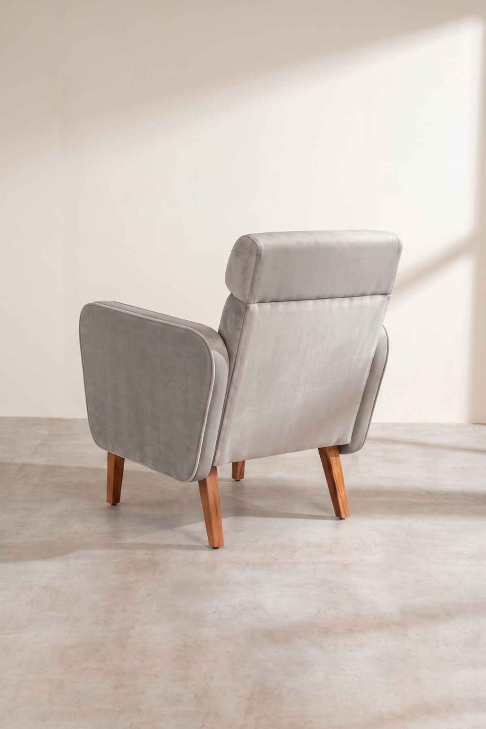 Upholstered Bundle Dark And Handsome Accent Chair in Silver Velvet Fabric
