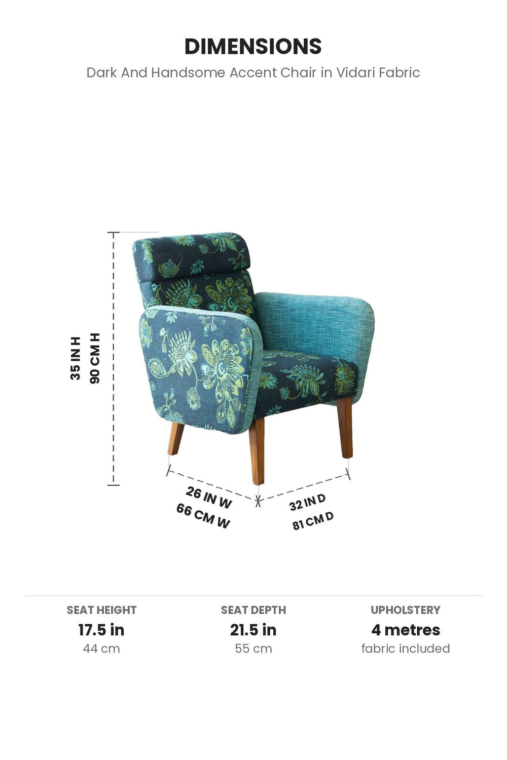 Upholstered Bundle Dark And Handsome Accent Chair in Vidari Fabric