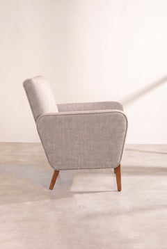 Upholstered Bundle Dark And Handsome Accent Chair in Herringbone Saturn Sand Fabric