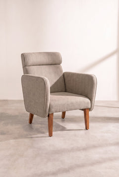 Upholstered Bundle Dark And Handsome Accent Chair in Herringbone Saturn Sand Fabric