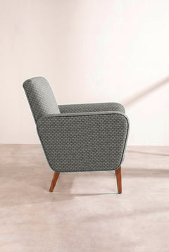 Upholstered Bundle Dark And Handsome Accent Chair in Nilgiri Black and White Fabric