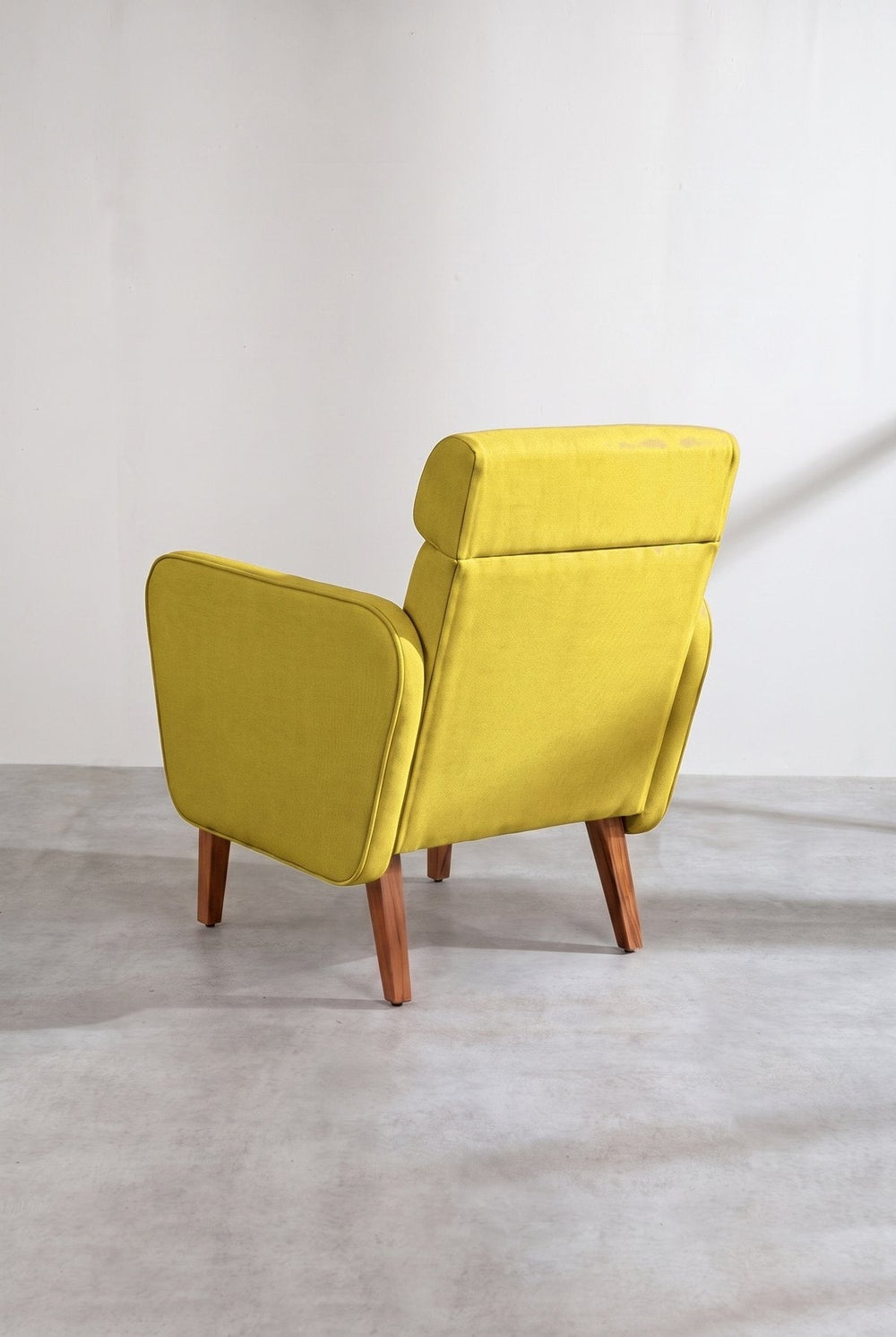 Upholstered Bundle Dark And Handsome Accent Chair in Solid Twisted Mustard Fabric