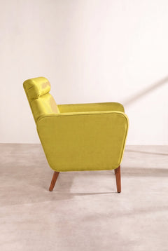 Upholstered Bundle Dark And Handsome Accent Chair in Solid Twisted Mustard Fabric