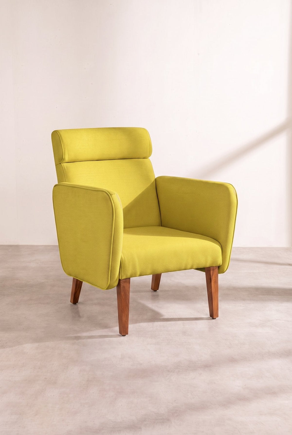 Upholstered Bundle Dark And Handsome Accent Chair in Solid Twisted Mustard Fabric