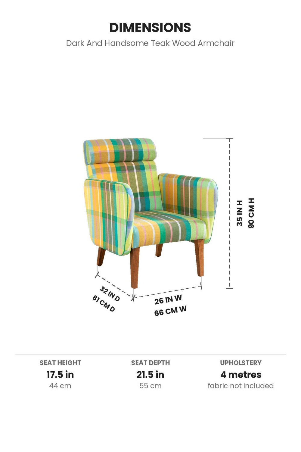 ARMCHAIRS & ACCENTS Dark And Handsome Teak Wood Armchair