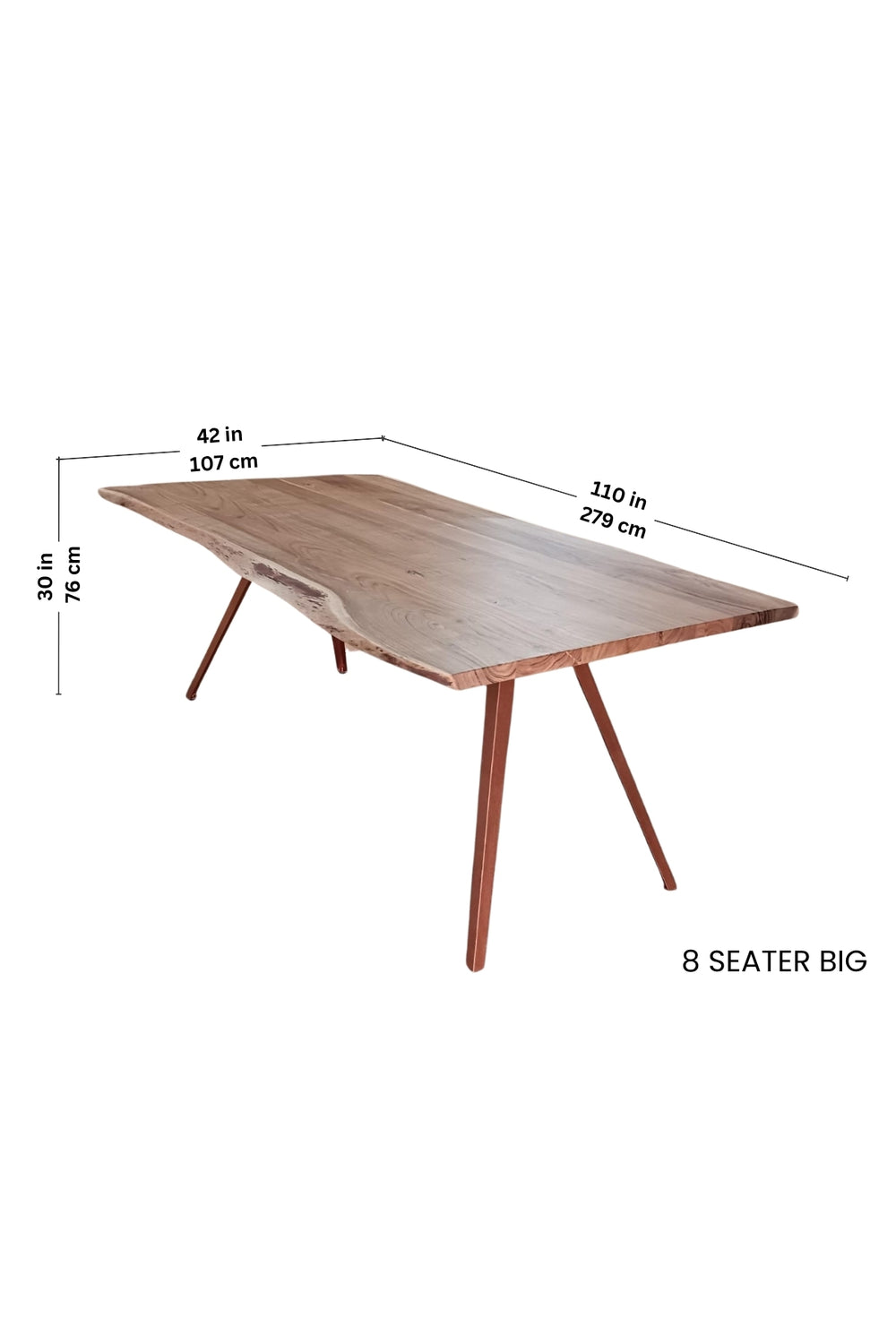 DINING TABLES Swerve Live Edge Acacia Wood And Metal Dining Table