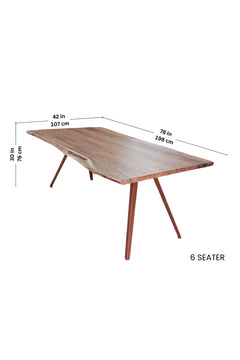 DINING TABLES Swerve Live Edge Acacia Wood And Metal Dining Table