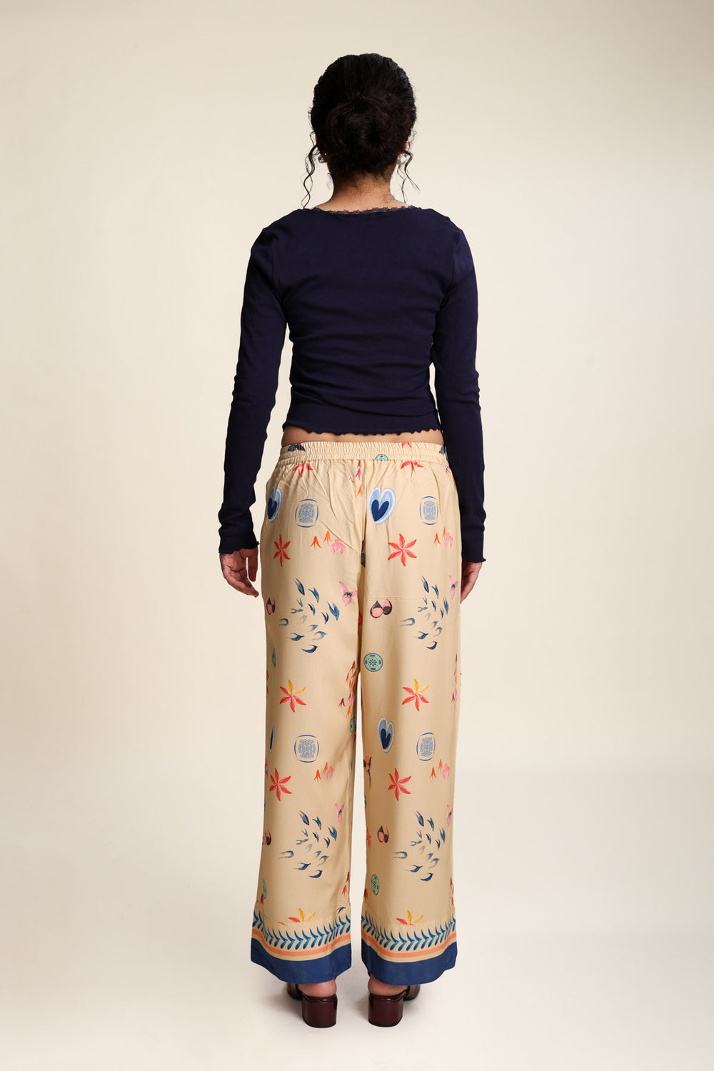 BOTTOMS Ditsy Drift Boxy Pants (Cream)