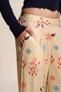 BOTTOMS Ditsy Drift Boxy Pants (Cream)