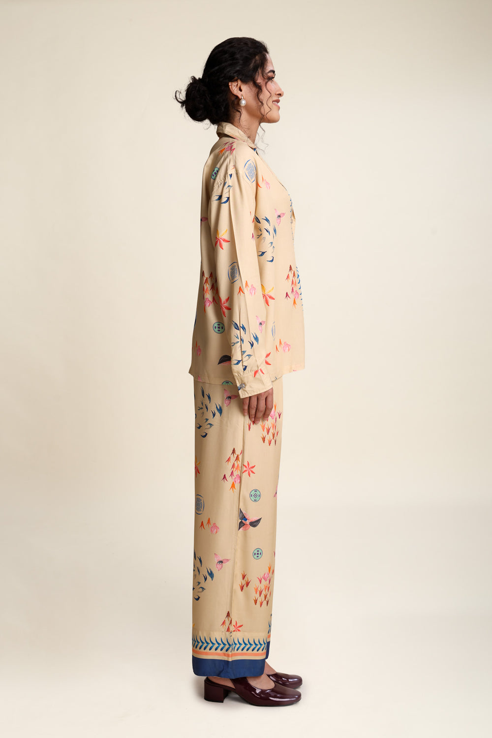 TOPS Ditsy Drift Boxy Shirt (Cream)