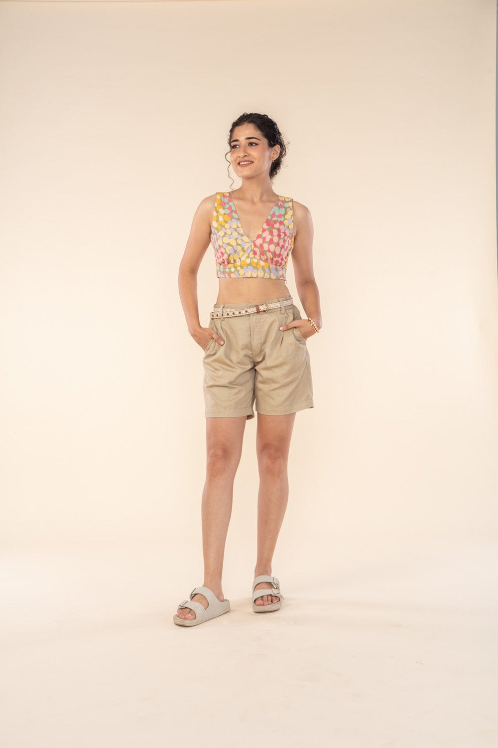 DOOZY DOTS BRALETTE YELLOW SIDE UP