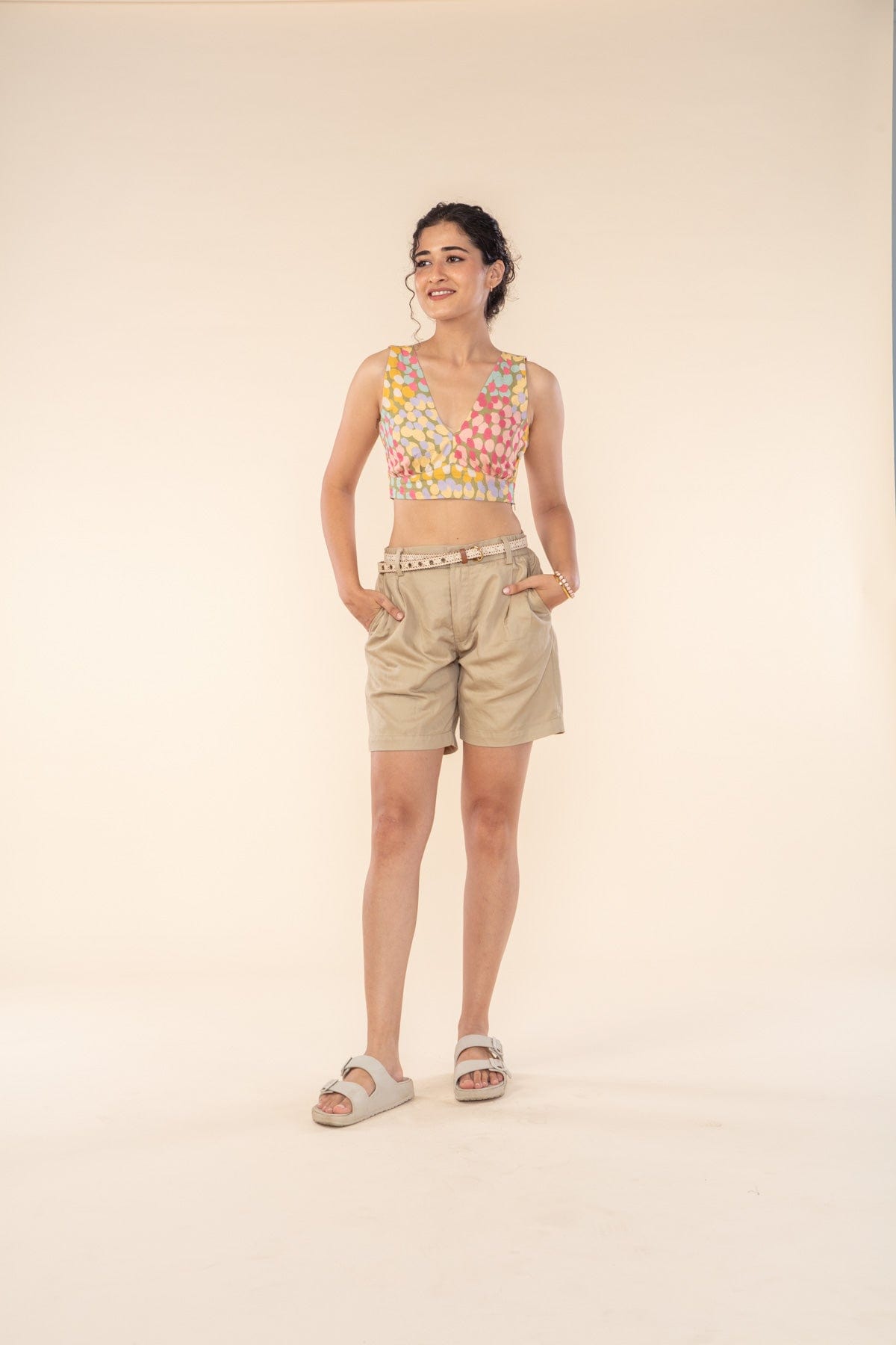 DOOZY DOTS BRALETTE YELLOW SIDE UP