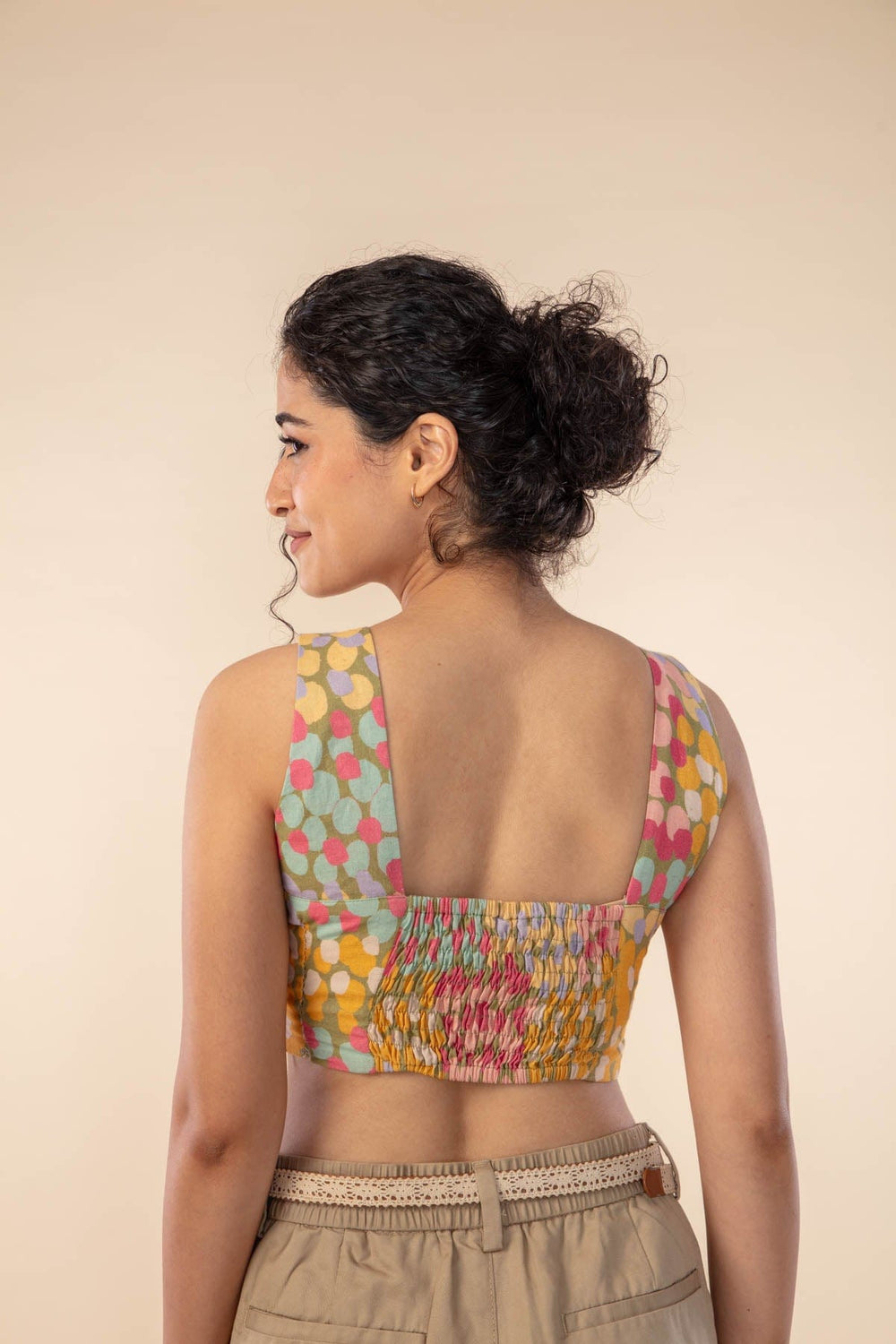 DOOZY DOTS BRALETTE YELLOW SIDE UP