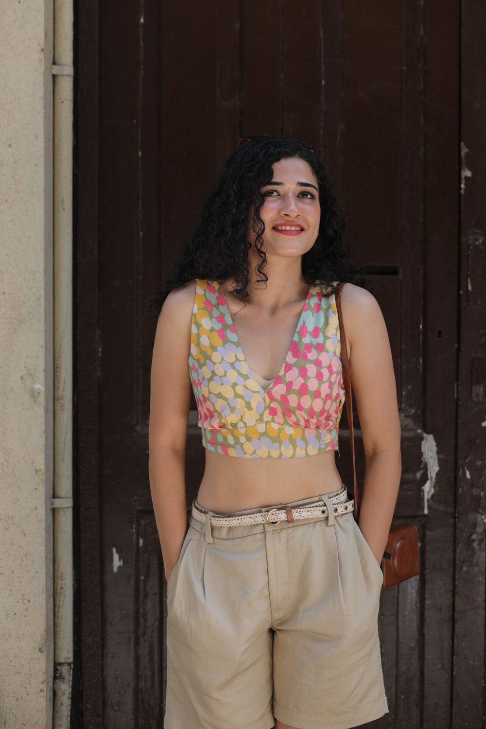 DOOZY DOTS BRALETTE YELLOW SIDE UP