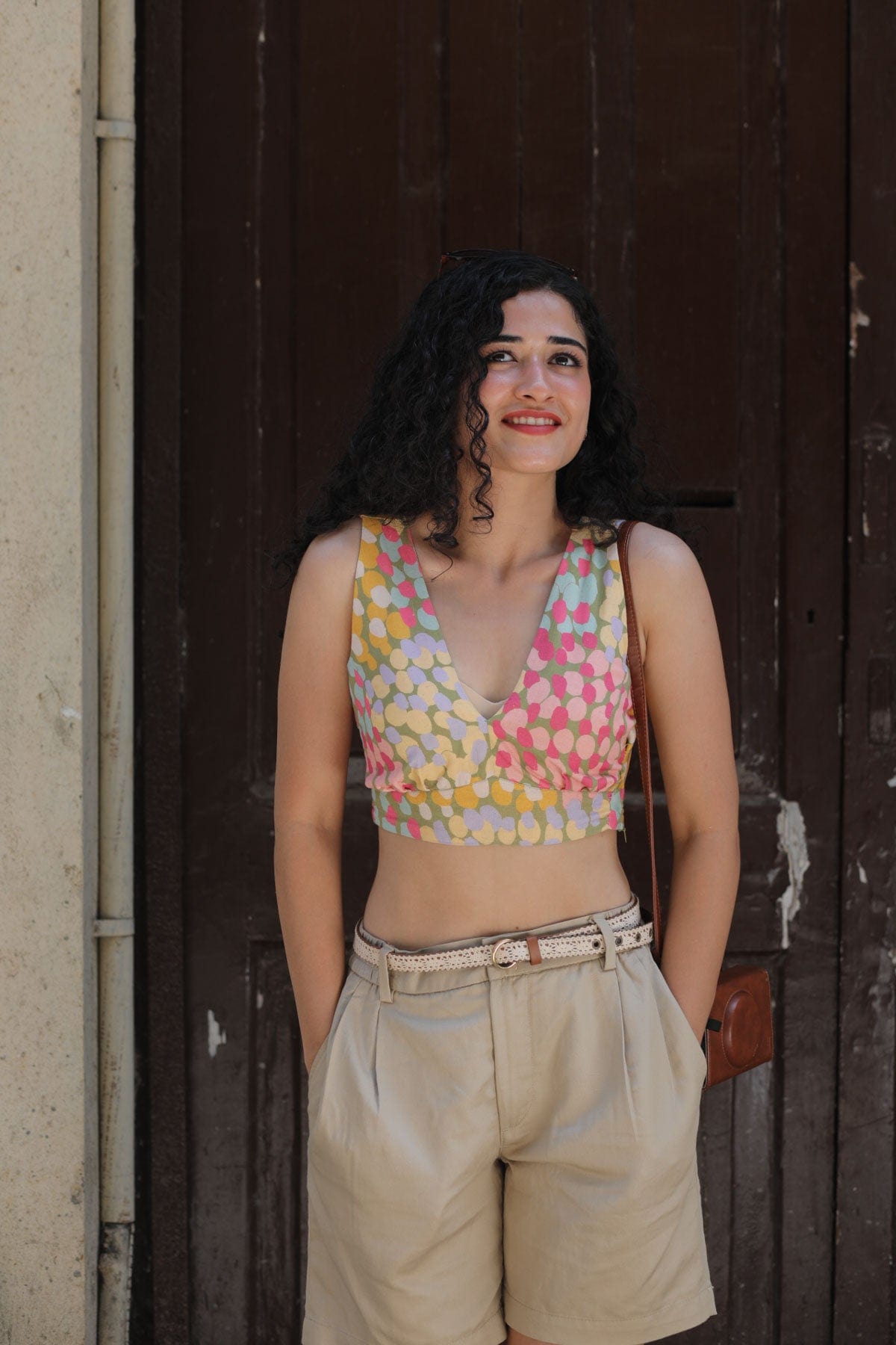 DOOZY DOTS BRALETTE YELLOW SIDE UP