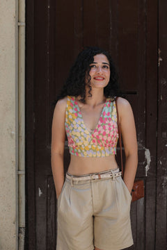 DOOZY DOTS BRALETTE YELLOW SIDE UP