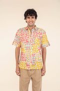 DOOZY DOTS RESORT SHIRT YELLOW SIDE UP