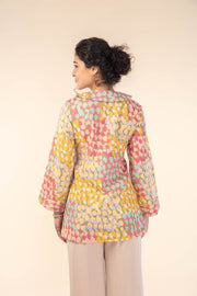 DOOZY DOTS WRAP TOP YELLOW SIDE UP