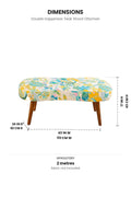OTTOMANS Double Happiness Teak Wood Ottoman