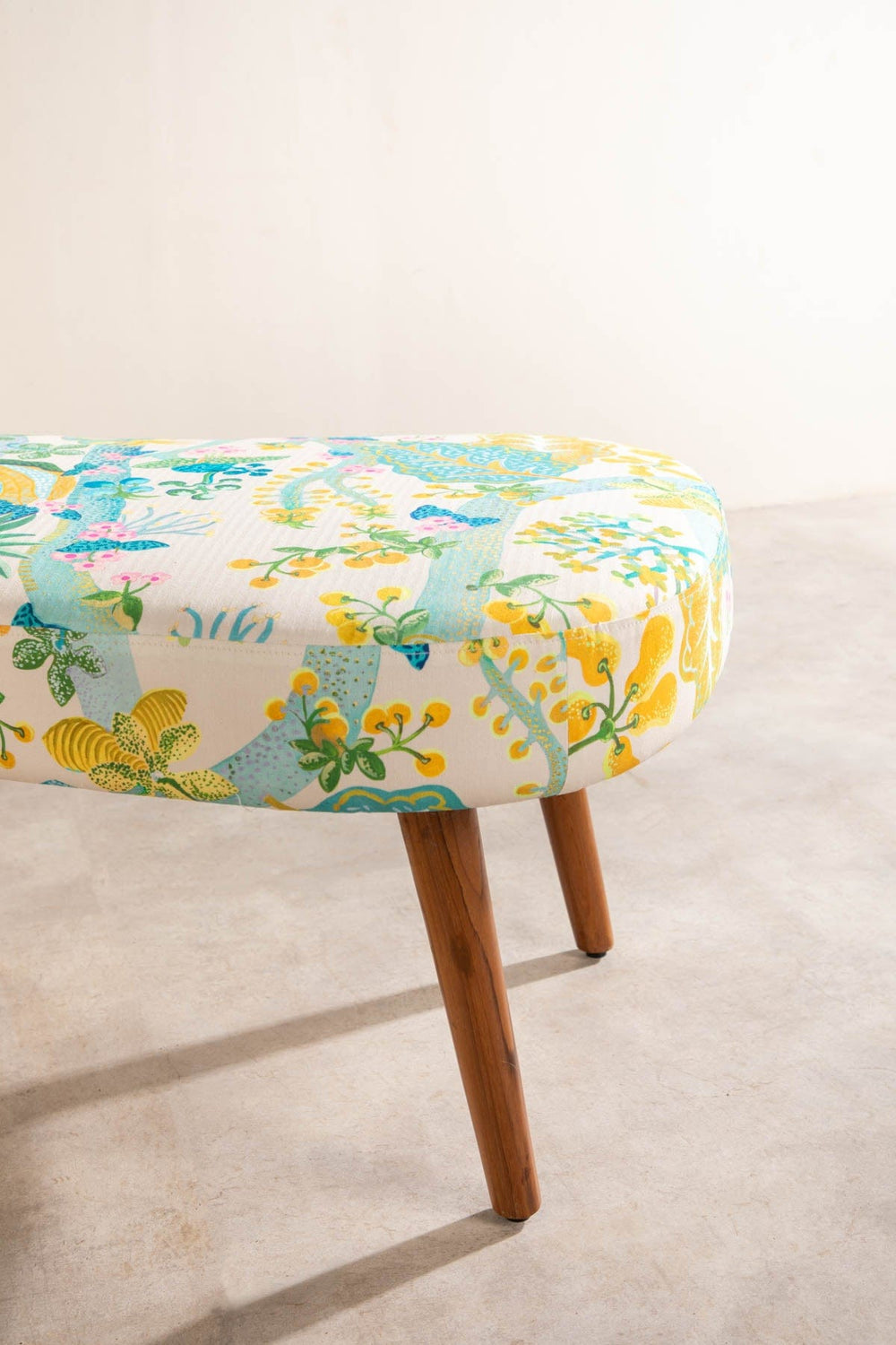 Upholstered Bundle Double Happiness Pouffe in Keora Honey Bloom Fabric