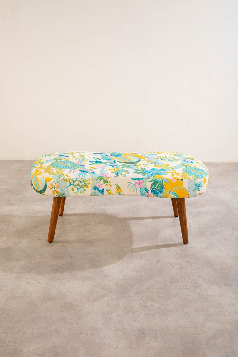 Upholstered Bundle Double Happiness Pouffe in Keora Honey Bloom Fabric