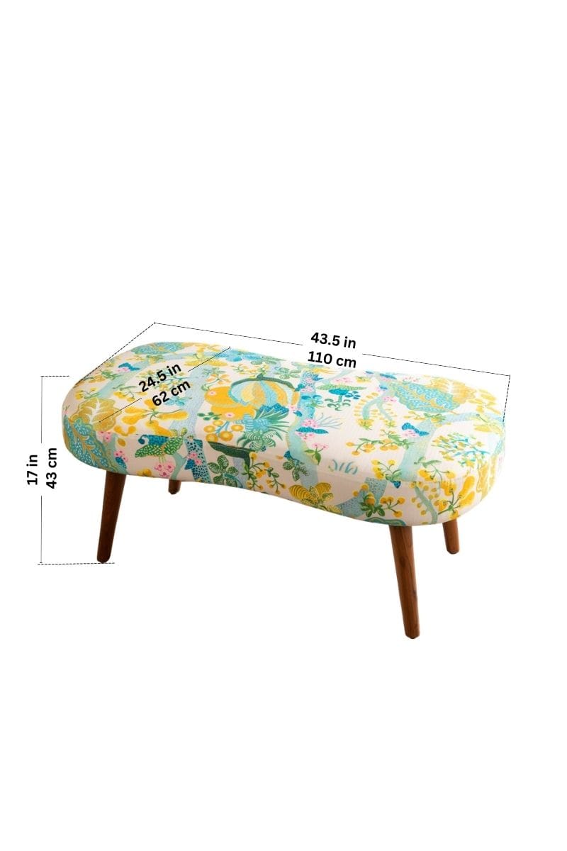 Upholstered Bundle Double Happiness Pouffe in Keora Honey Bloom Fabric