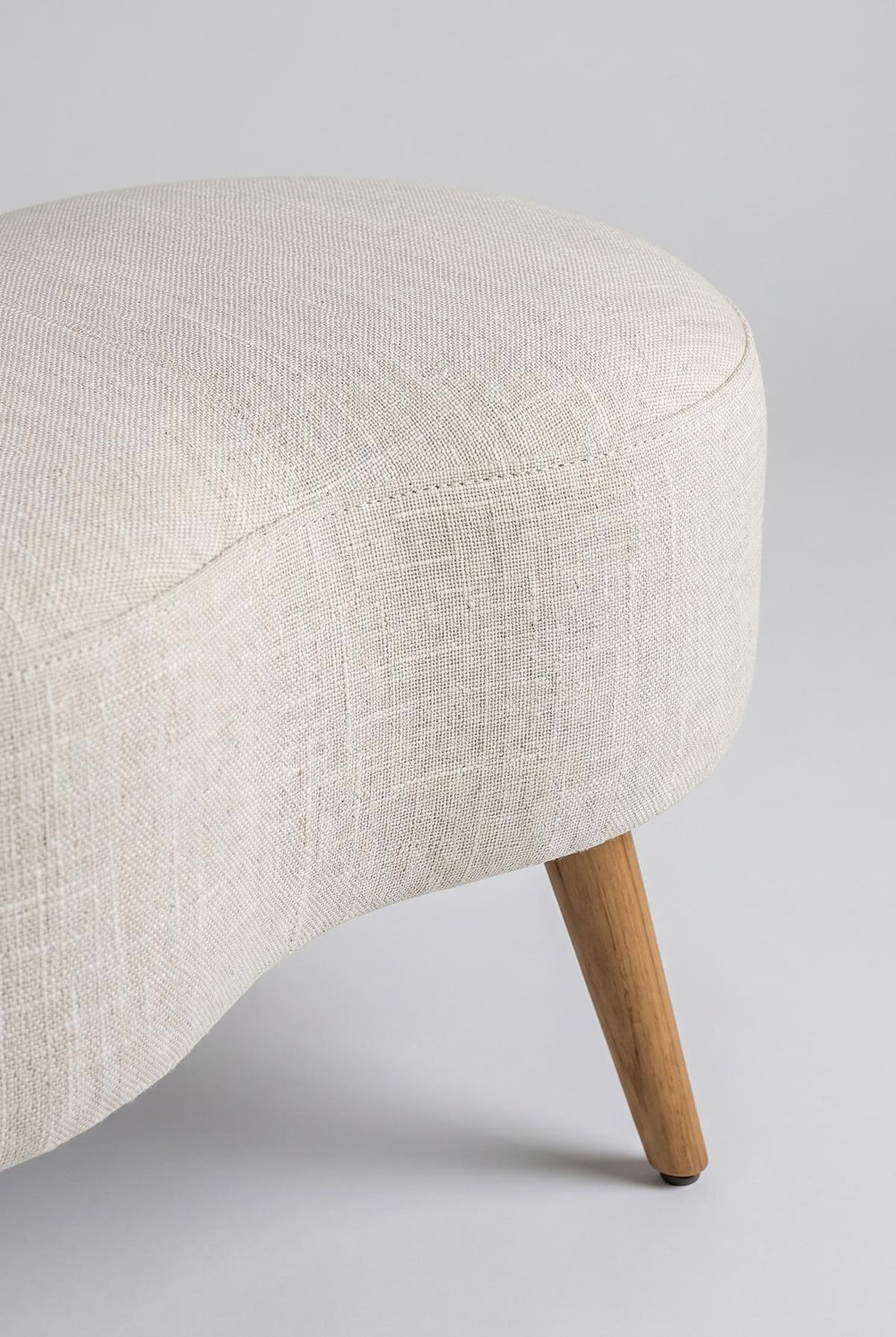 Upholstered Bundle Double Happiness Pouffe in Raffia Ecru Fabric