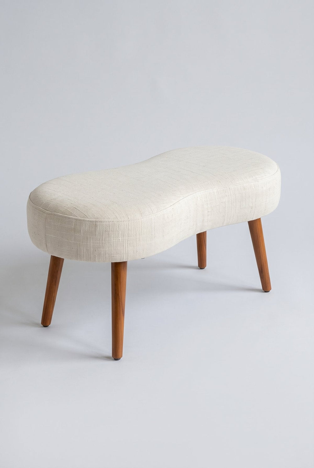 Upholstered Bundle Double Happiness Pouffe in Raffia Ecru Fabric