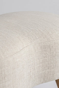 Upholstered Bundle Double Happiness Pouffe in Raffia Ecru Fabric