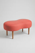Double Happiness Pouffe in Raffia Red Pepper Fabric