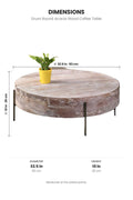COFFEE TABLES Drum Round Acacia Wood Coffee Table