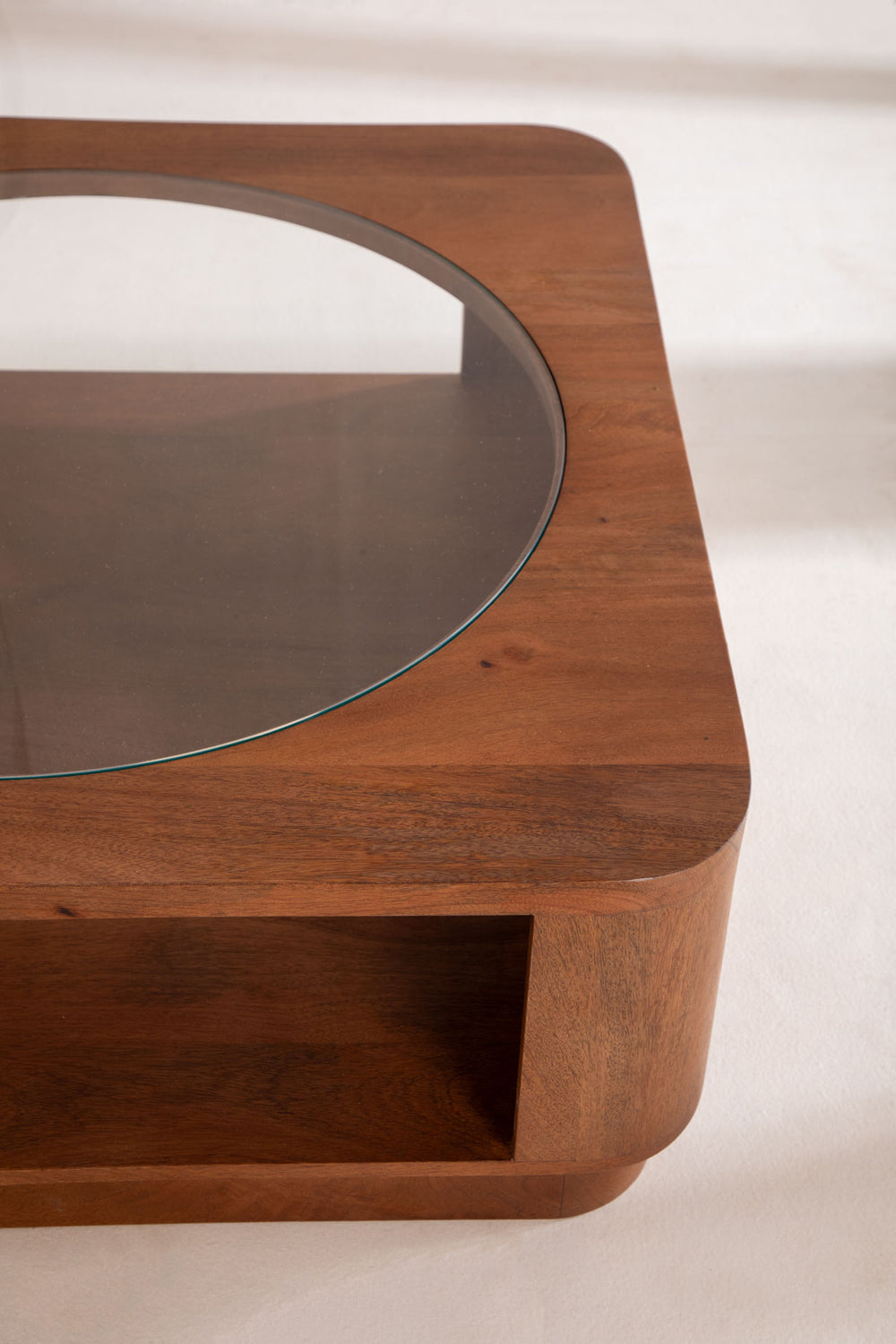 COFFEE TABLES Dune Acacia Wood And Glass Coffee Table
