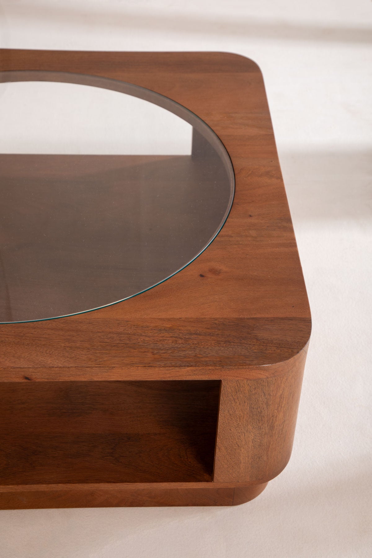 COFFEE TABLES Dune Acacia Wood And Glass Coffee Table